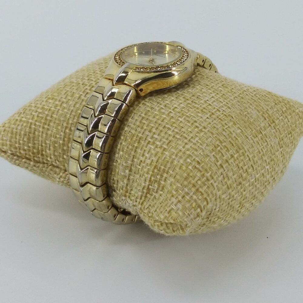 Women's Gruen Precision Quartz Wristwatch Rhinestones Gold - Picture 6 of 13